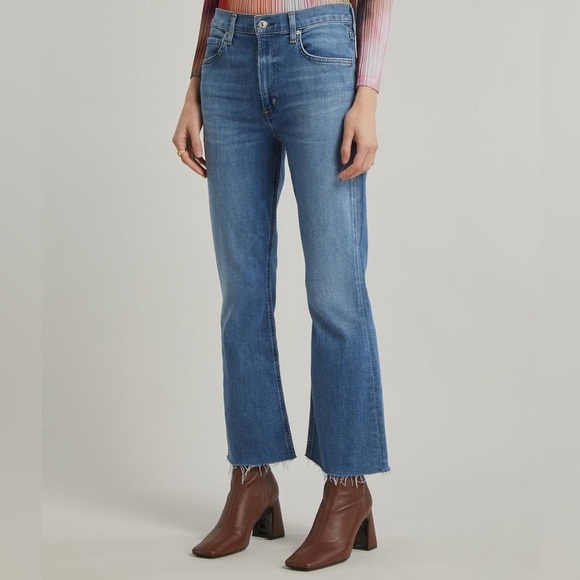Citizens of Humanity Isola Jeans Size 26 Lawless Blue Crop Flare Stretch Denim - Picture 2 of 15